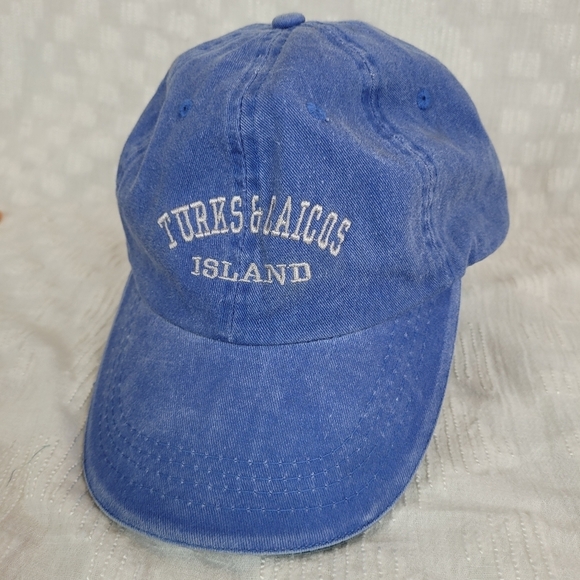 Old Dock Accessories - Old Dock Turks and Caicos Island blue baseball cap adjustable back strap beachy